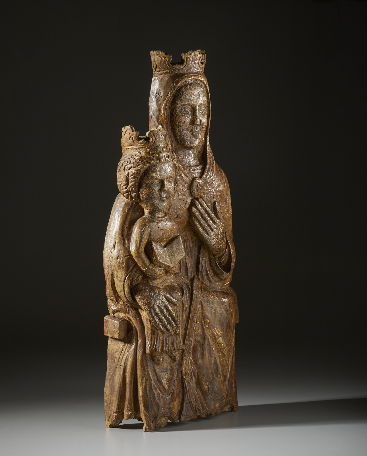 Spanish School, 17th Century | Wooden Madonna and Child with traces of ...