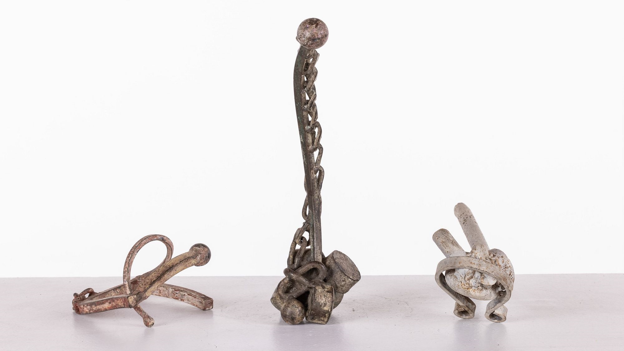 Lee Tribe | 3 Painted Metal and Found Object Sculptures | MutualArt