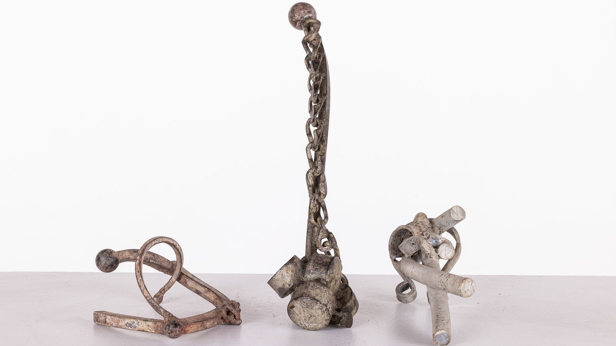 Lee Tribe | 3 Painted Metal and Found Object Sculptures | MutualArt