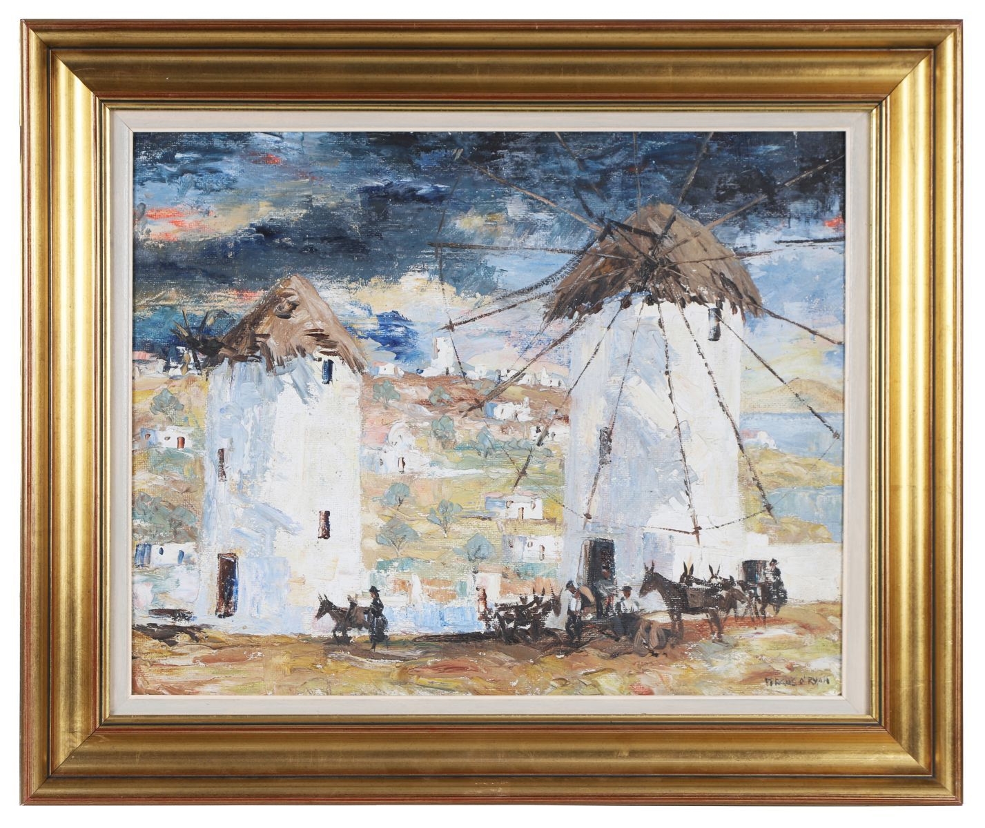 Fergus O'Ryan | Spanish Landscape with Windmills and Figures | MutualArt