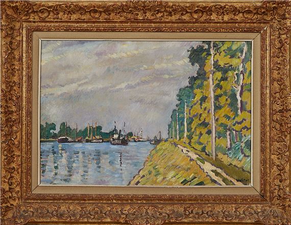 Bateaux au bord d'un fleuve - Louis Valtat