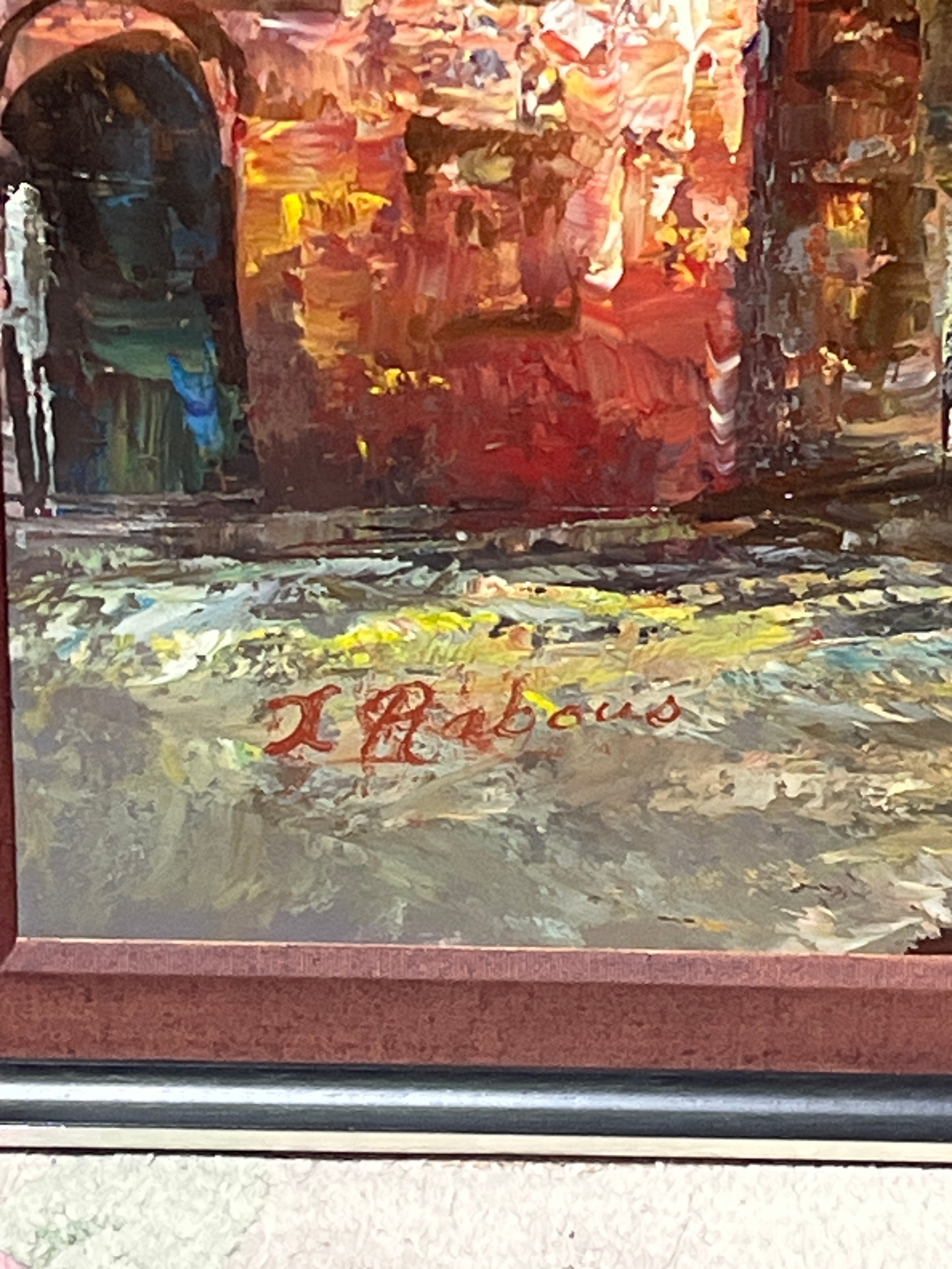 Xavier Rabous | A Original Oil on Canvas Street Scene | MutualArt