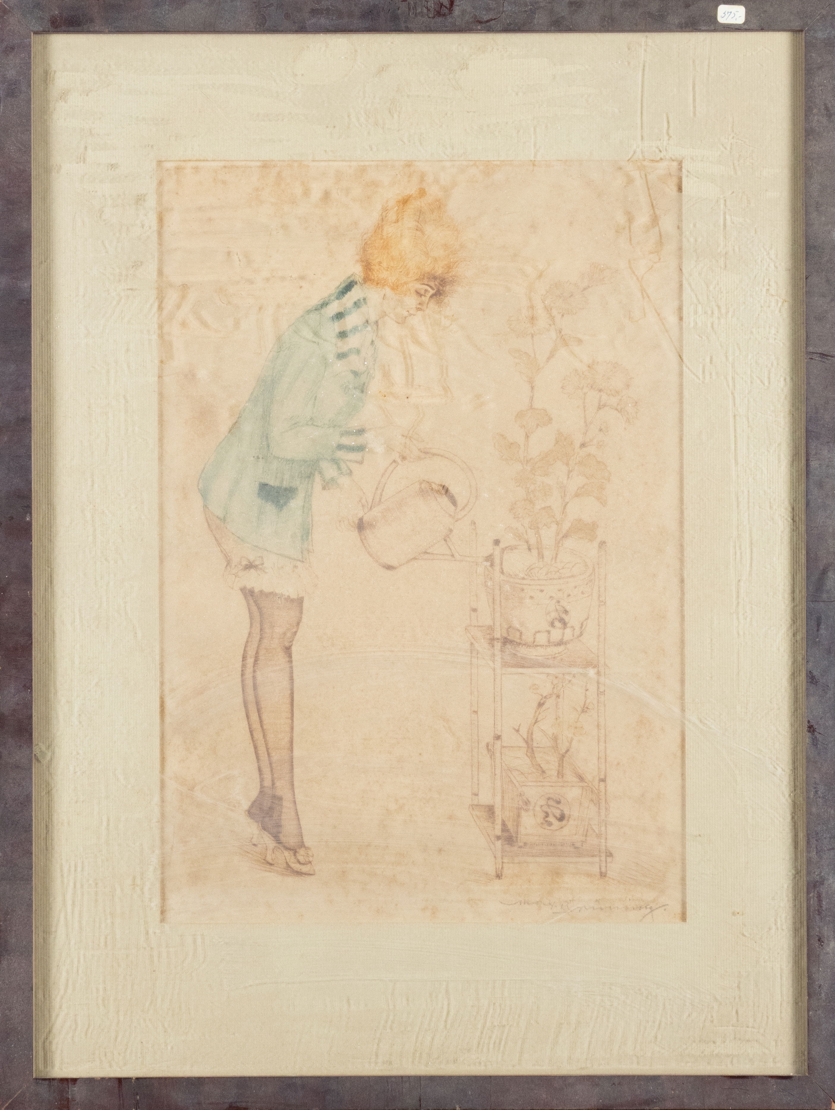 Max Brüning | woman with watering can | MutualArt