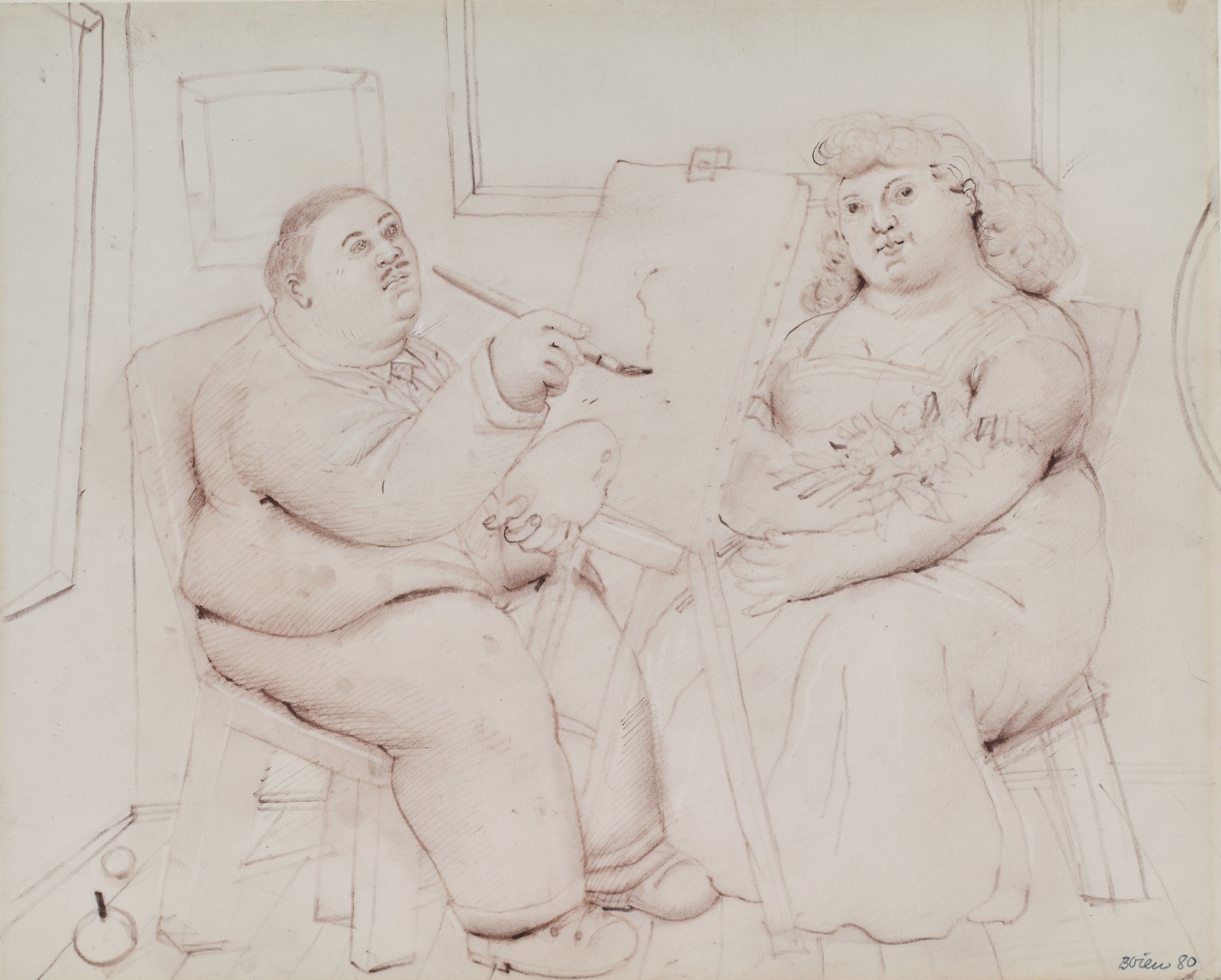 Fernando Botero | The Painter and His Model (1980) | MutualArt