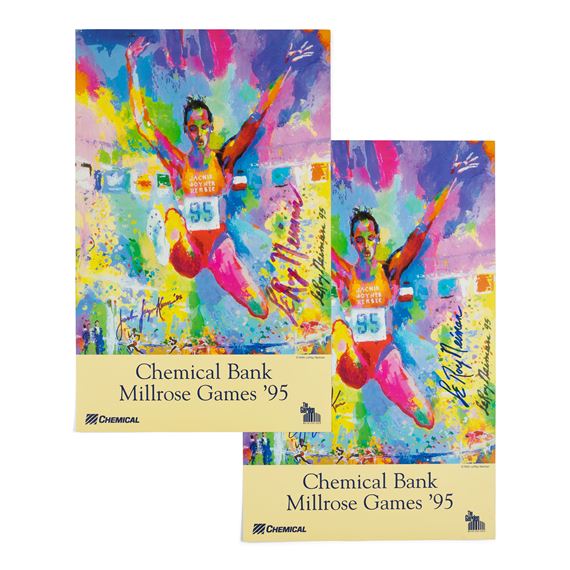 LeRoy Neiman | Two Signed 1995 Chemical Bank Millrose Games Posters ...