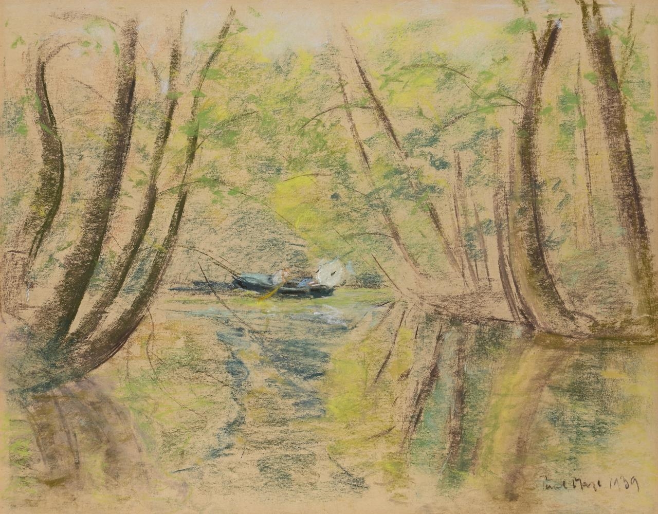 Paul Maze | BOATING ON A RIVER (1939) | MutualArt