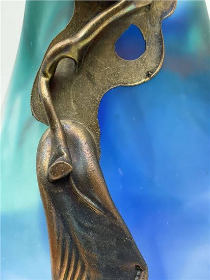 Filip Ravert | Romanian Hand-Blown Art Glass Vase with Copper