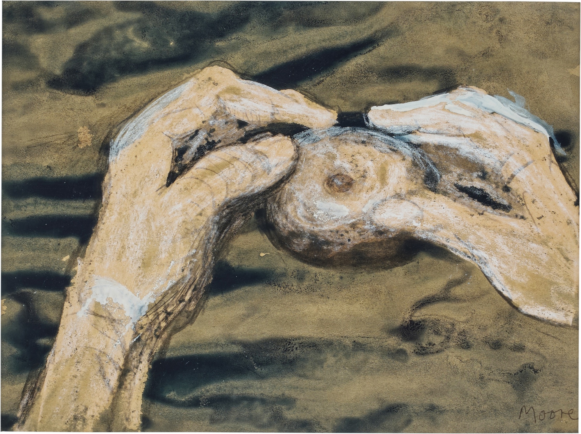 Henry Moore | Hands Holding Stone (1982) | MutualArt