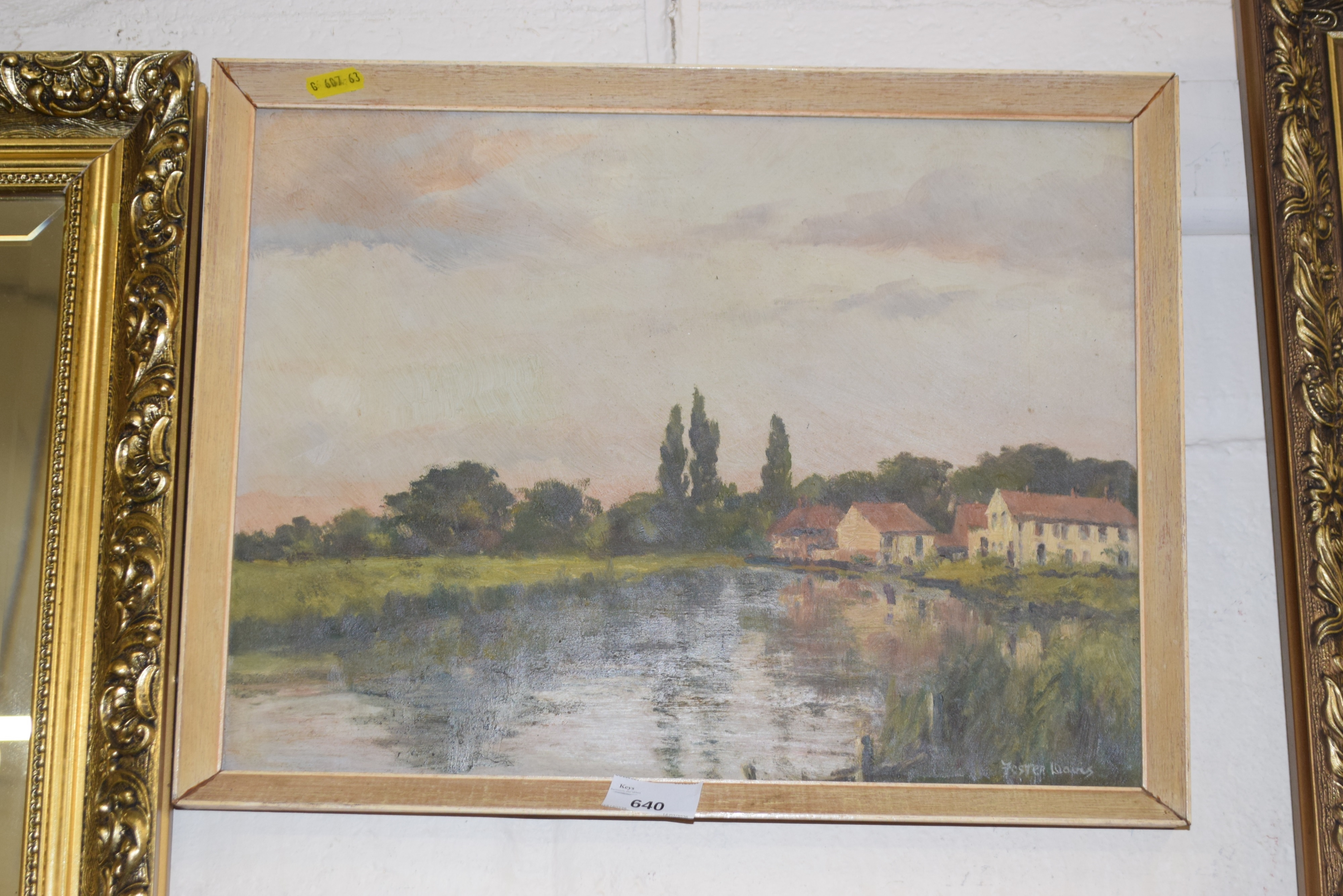 Foster Davis | Small framed oil on board river scene (probably ...
