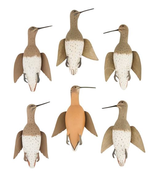 American Folk Art School, 19th Century | Six Shore Bird Decoys in ...