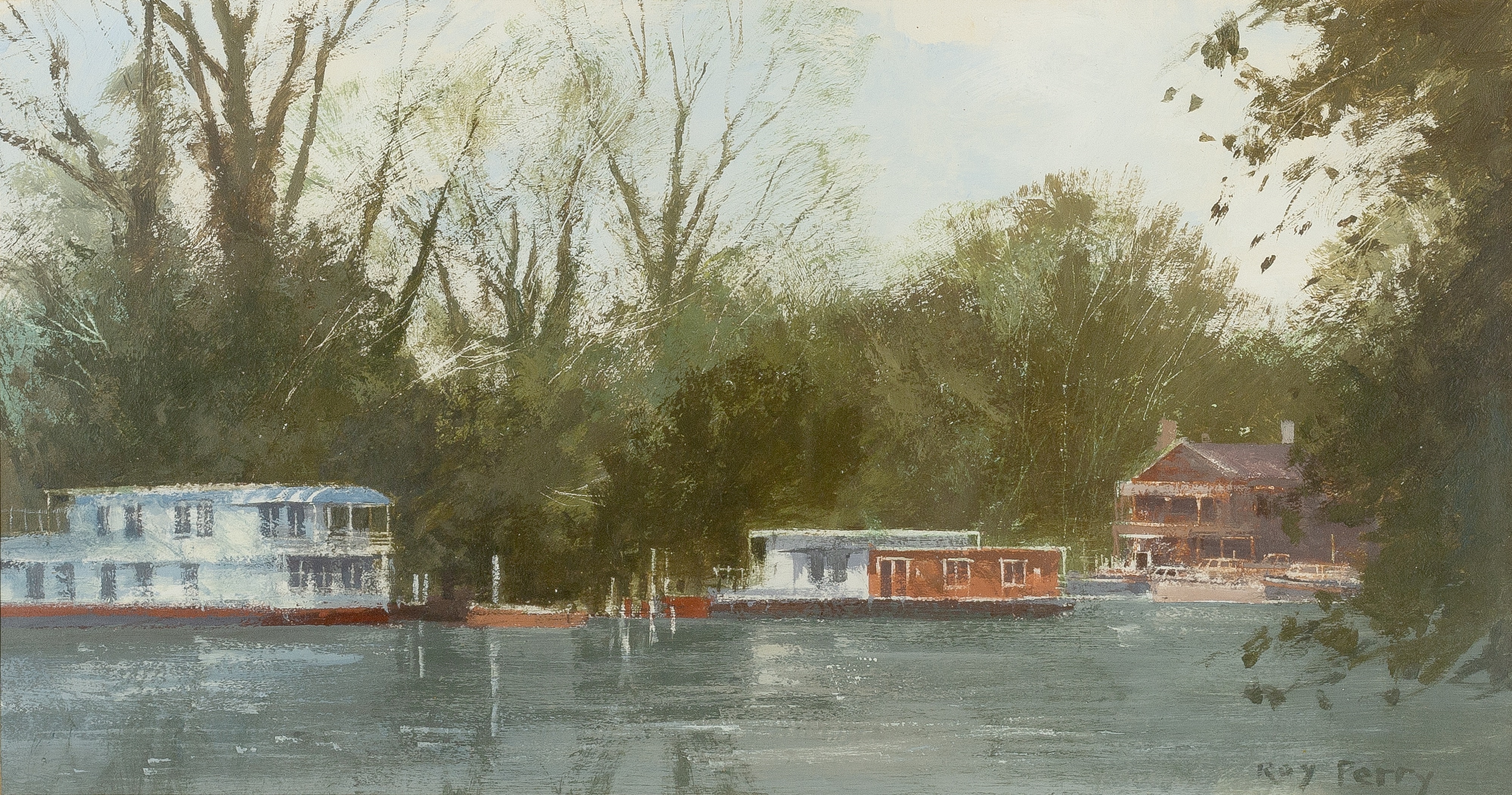 Roy Perry | House Boats at Molesey | MutualArt