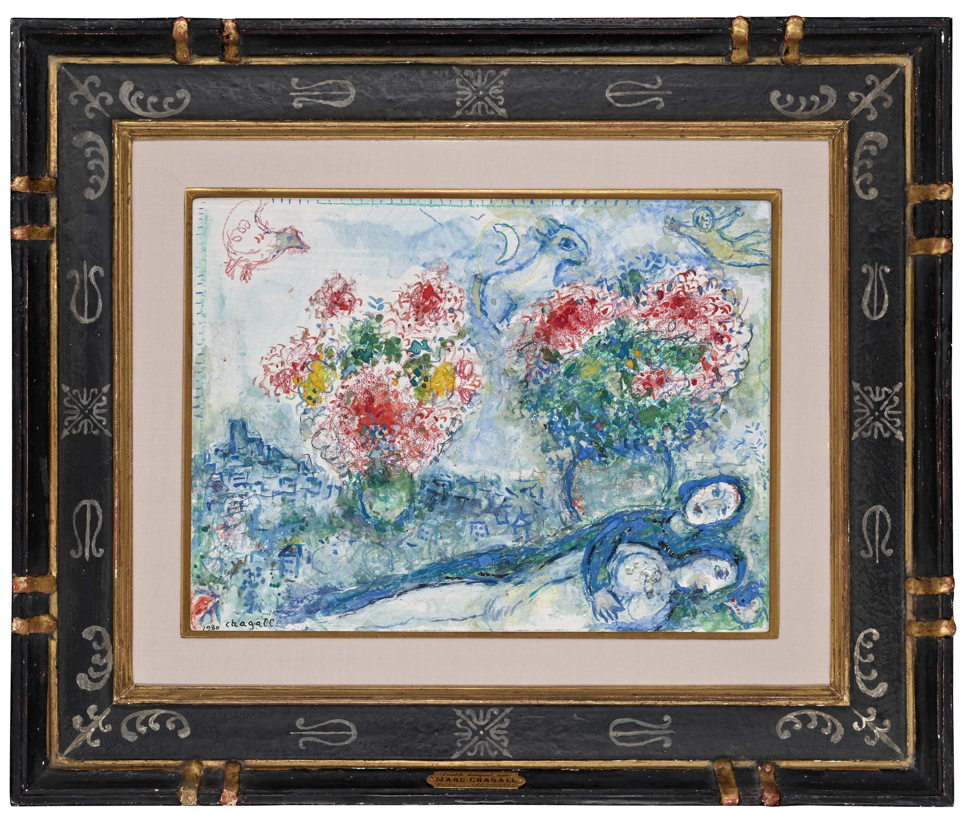 Marc Chagall | Double bouquet rose (1980) | MutualArt