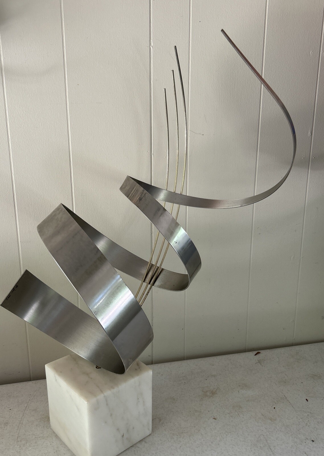 Curtis Jeré | Curtis Jere Sculpture Signed Ribbons Marble Base 1992 ...