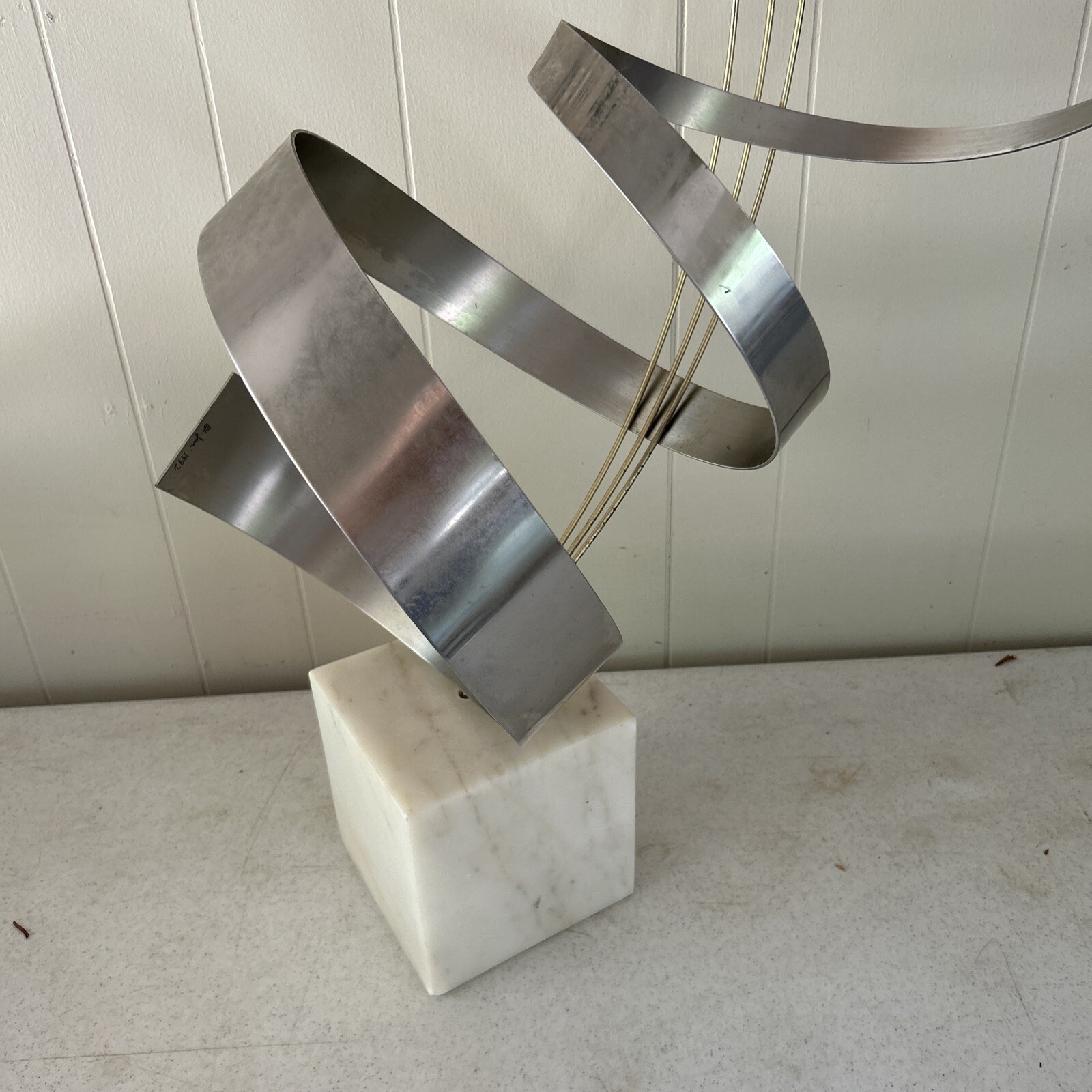Curtis Jeré | Curtis Jere Sculpture Signed Ribbons Marble Base 1992 ...