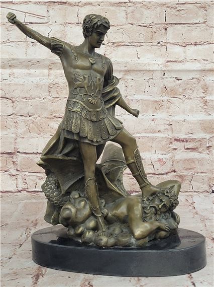 Guido Reni | Archangel Michael Vs. Devil Bronze Sculpture Statue Figure ...