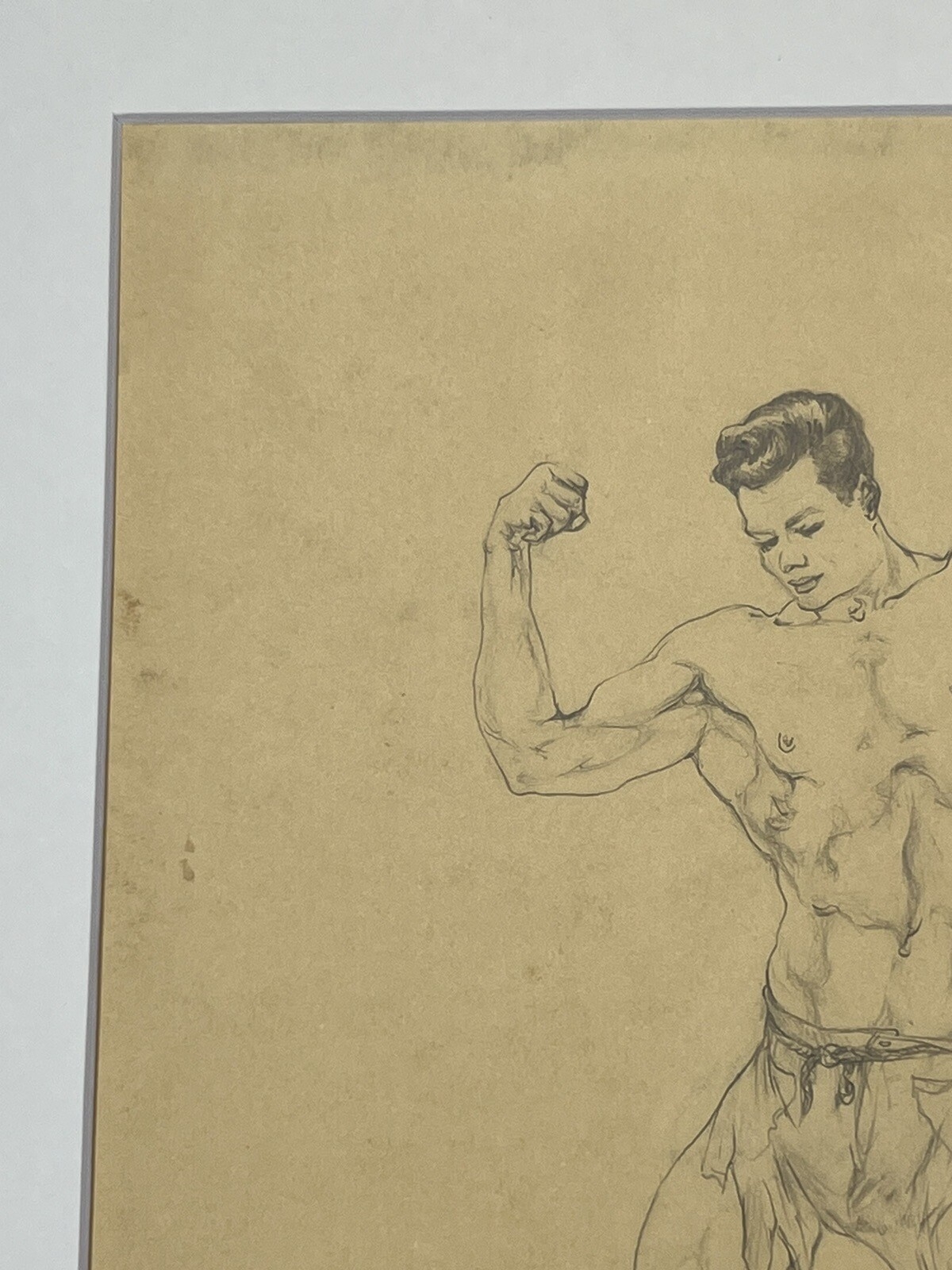 James Kirk Merrick | Shirtless Man Flexing Muscles Tiny Shorts Pencil ...