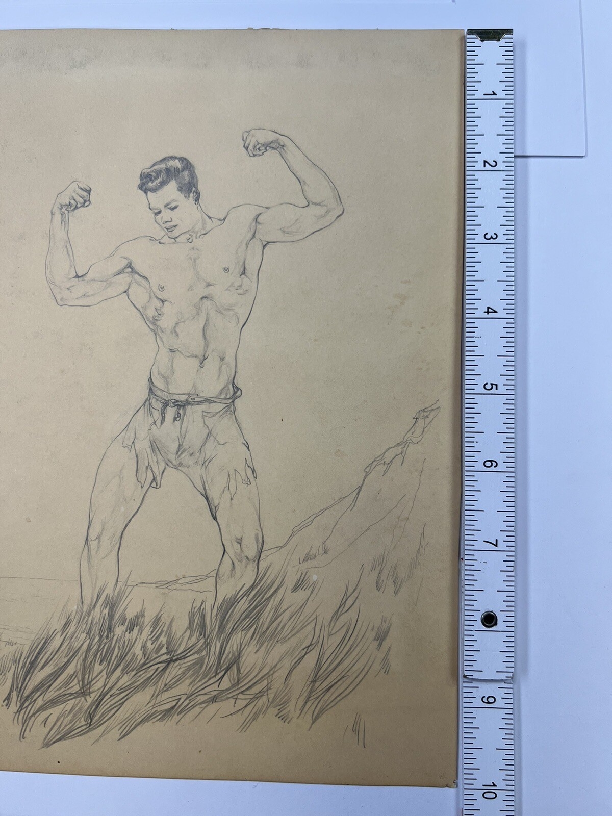 James Kirk Merrick | Shirtless Man Flexing Muscles Tiny Shorts Pencil ...