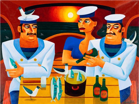 Graham Knuttel | Fish supper at sea | MutualArt