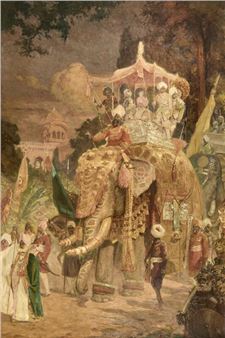 An elephant procession with the Maharaja