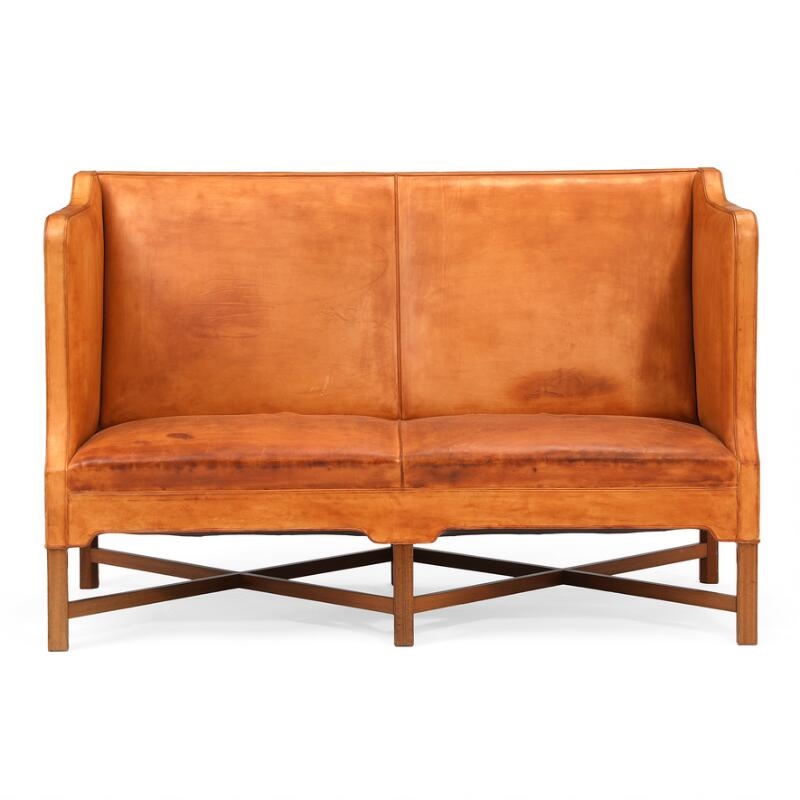 Kaare Klint | Freestanding two seater sofa on six-legged mahogany cross ...