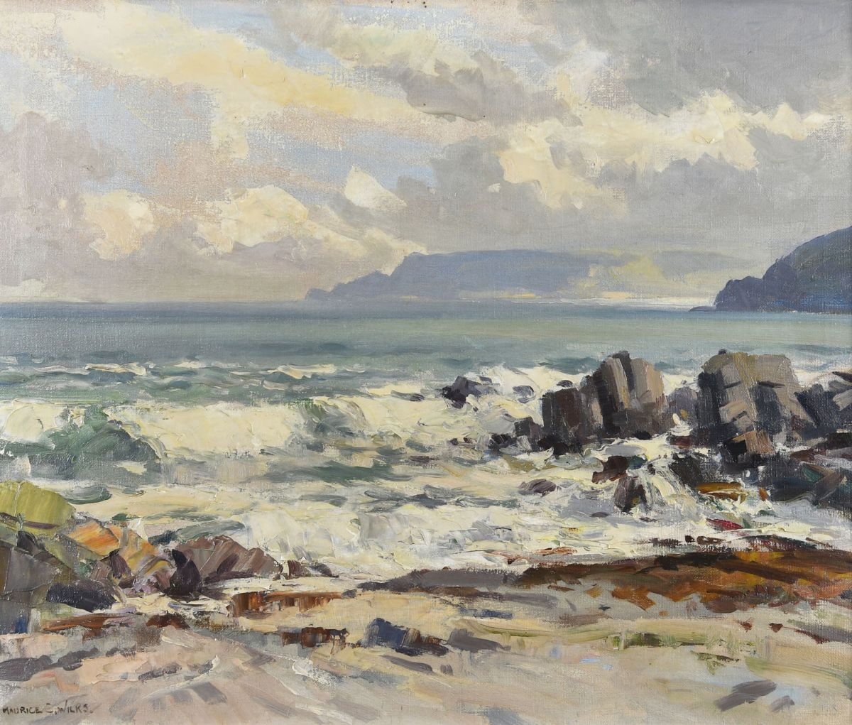 Maurice Canning Wilks | Rough Seas, Cushendun | MutualArt
