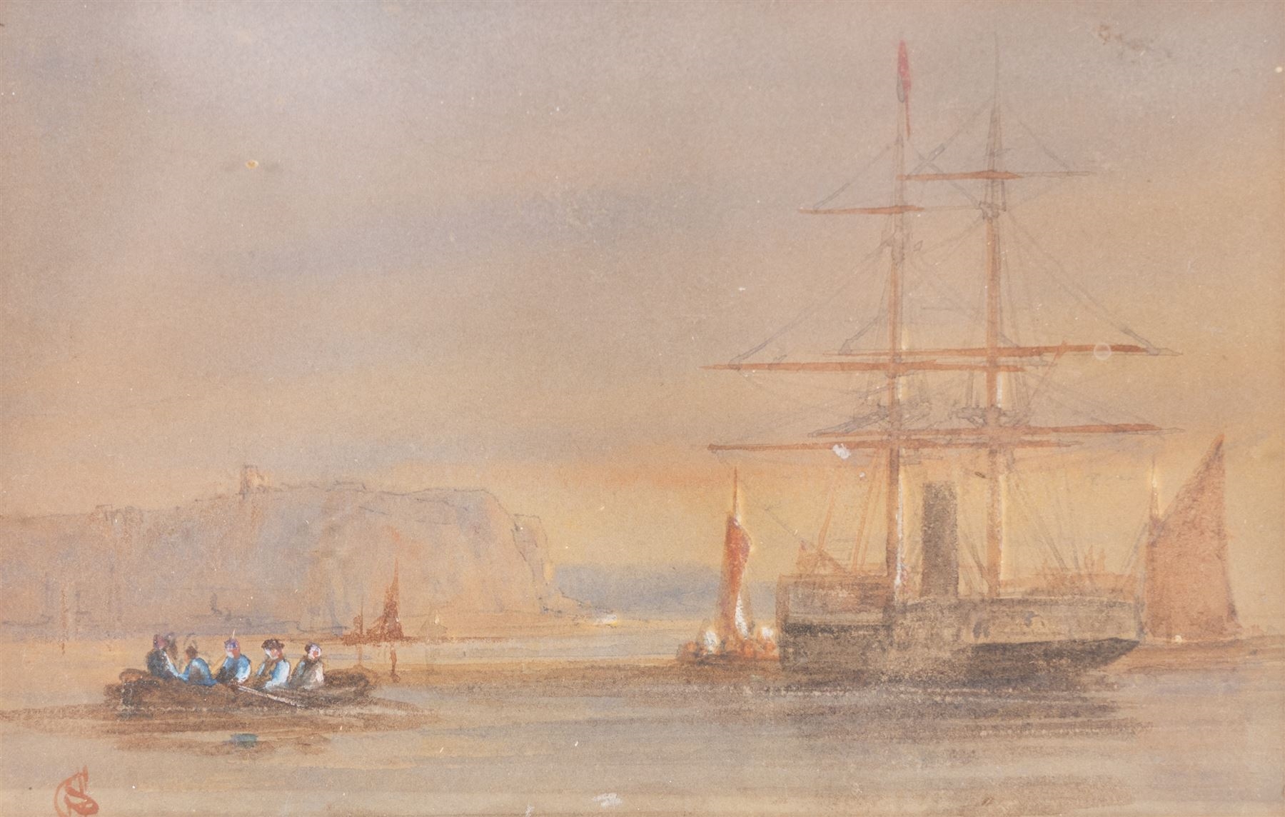 George Clarkson Stanfield | A Steamer at Scarborough | MutualArt