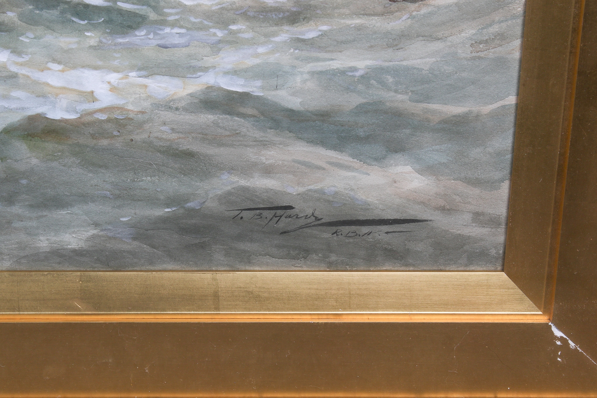 Thomas Bush Hardy | large watercolour of ships leaving the harbour ...