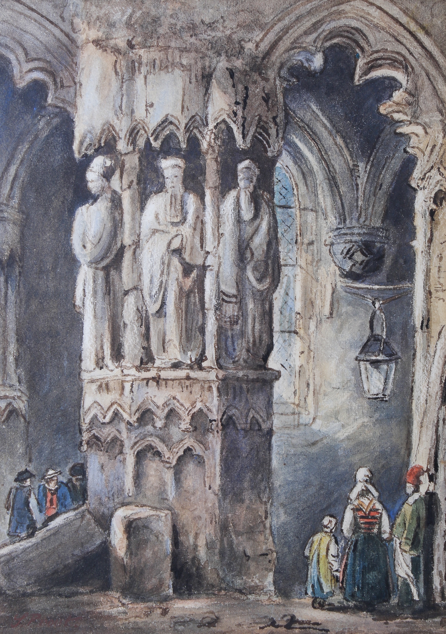 Samuel Prout | a pair of watercolours, European churches | MutualArt