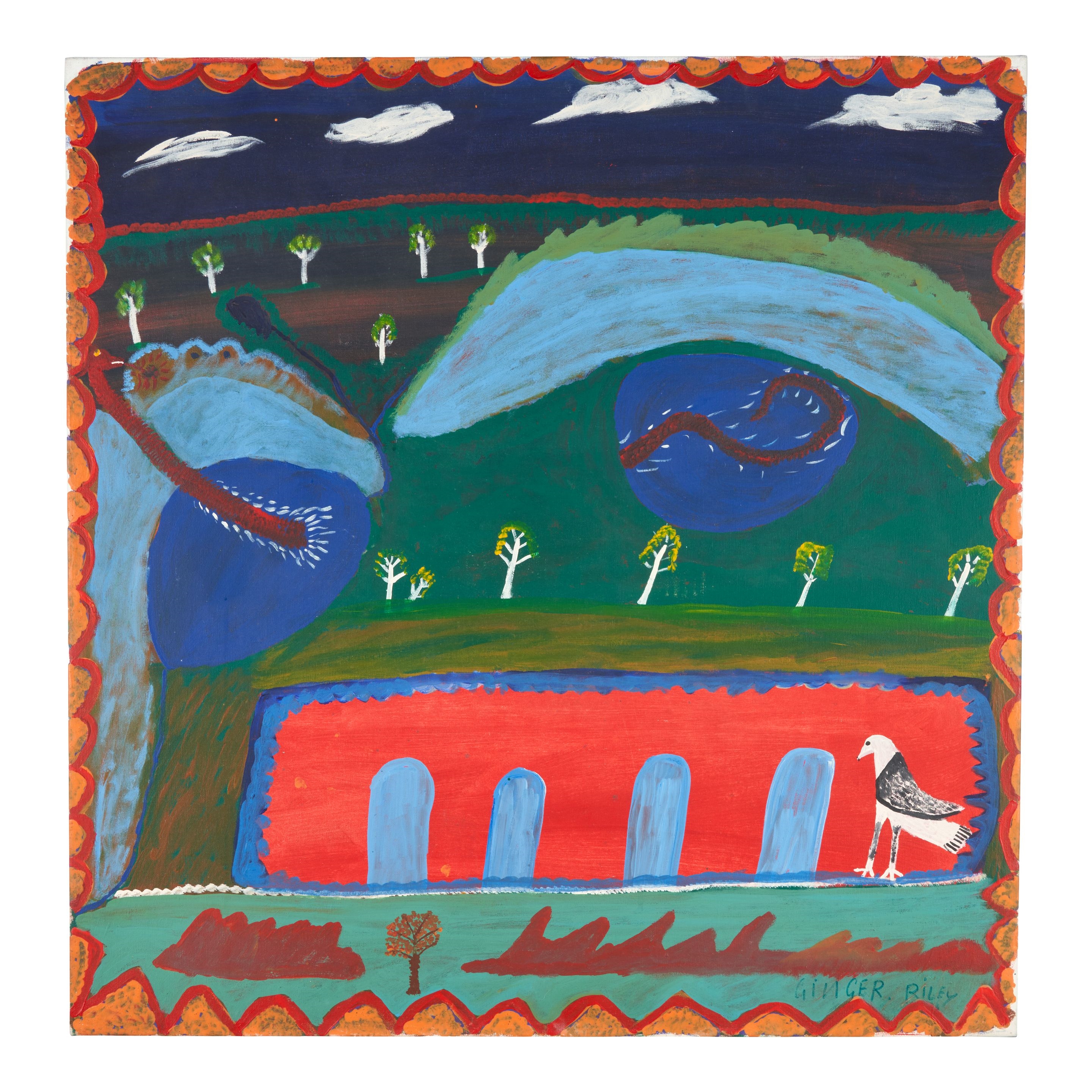 Ginger Riley Munduwalawala | Ngak Ngak and the four archers (1996 ...