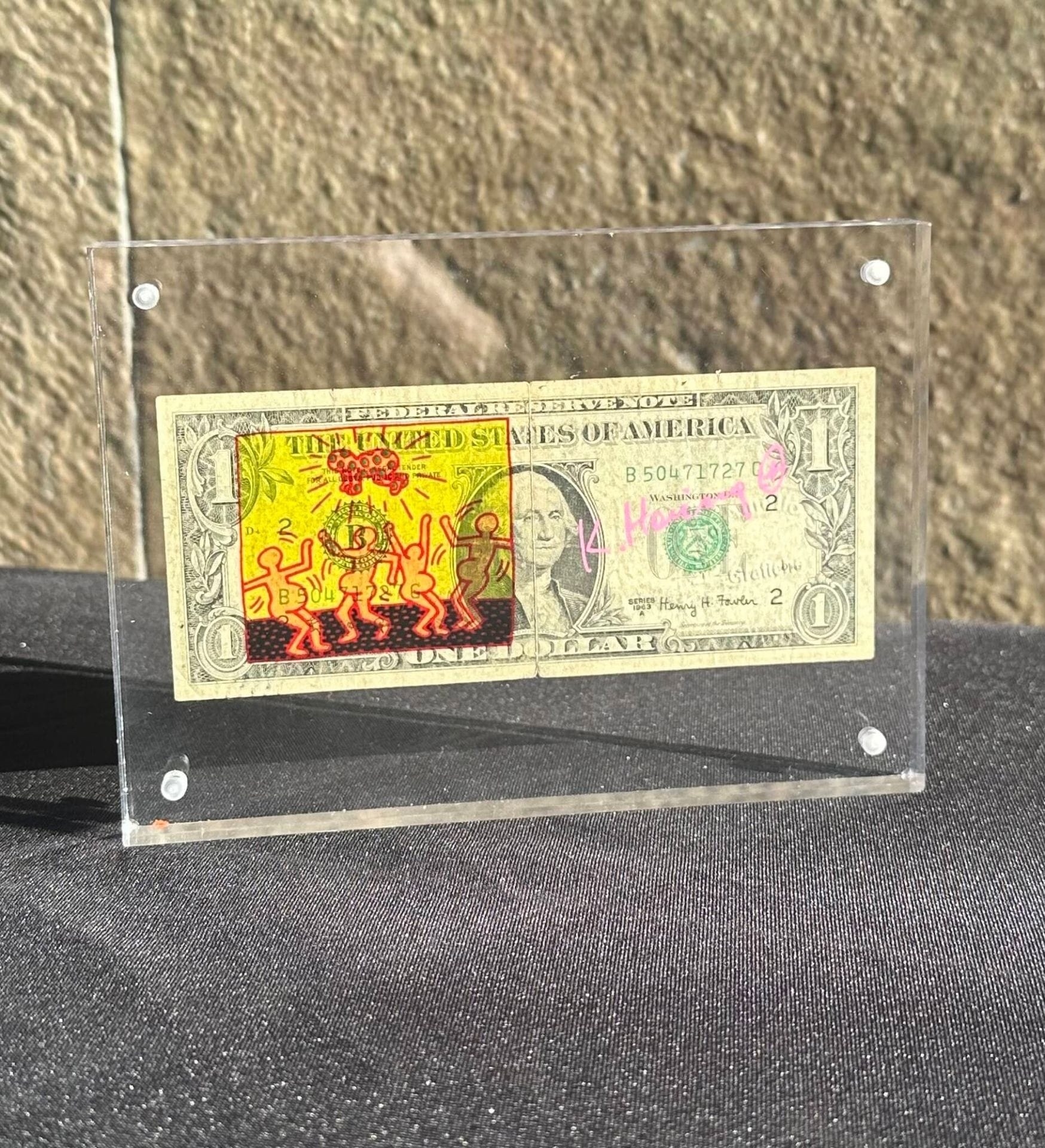 Keith Haring | Billet de 1 dollar avec dessin et porte une signature 6 ...