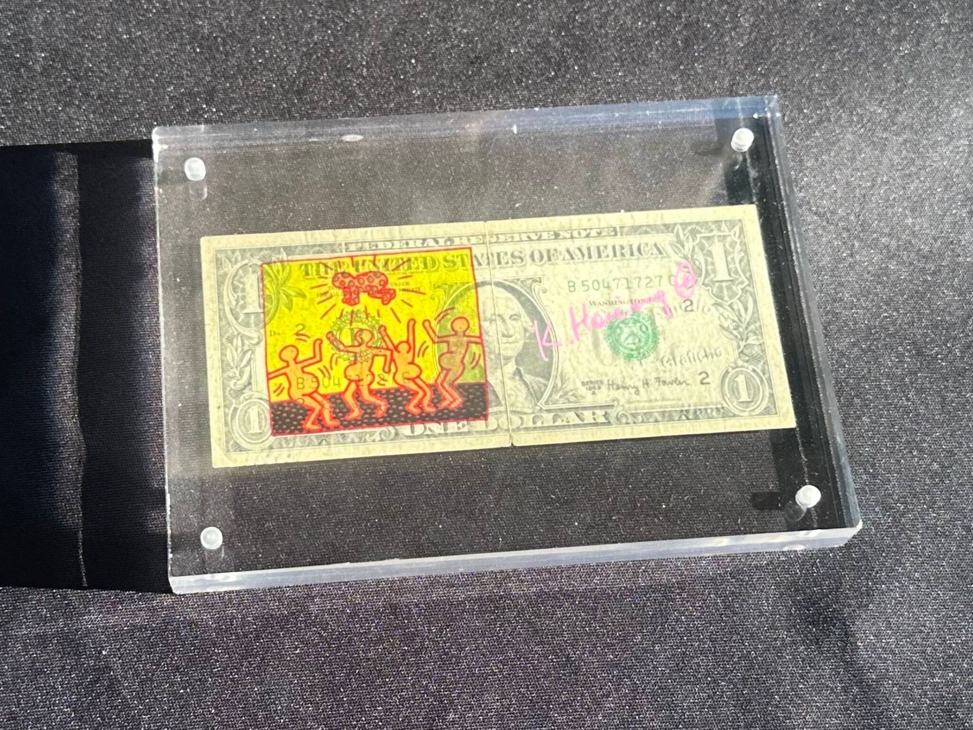 Keith Haring | Billet de 1 dollar avec dessin et porte une signature 6 ...