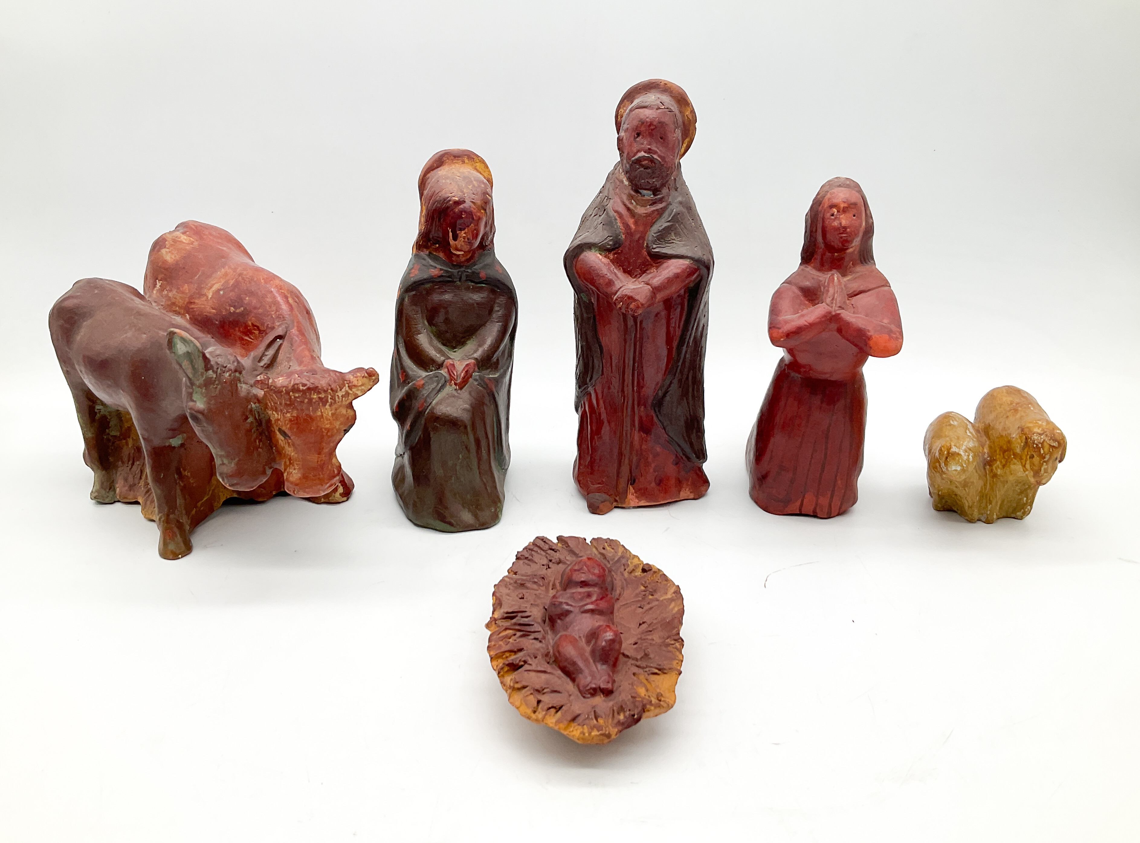 Lino Berzoini | Presepe in terracotta dipinta composto da dodici figure ...