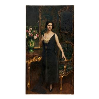 Portrait of a Woman in Black - Giacomo Grosso