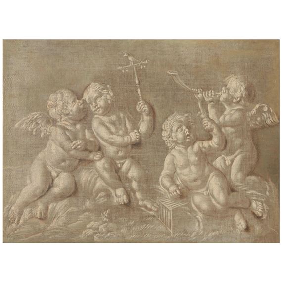 French School, 18th Century | Four Putti Merrymaking in a Landscape ...