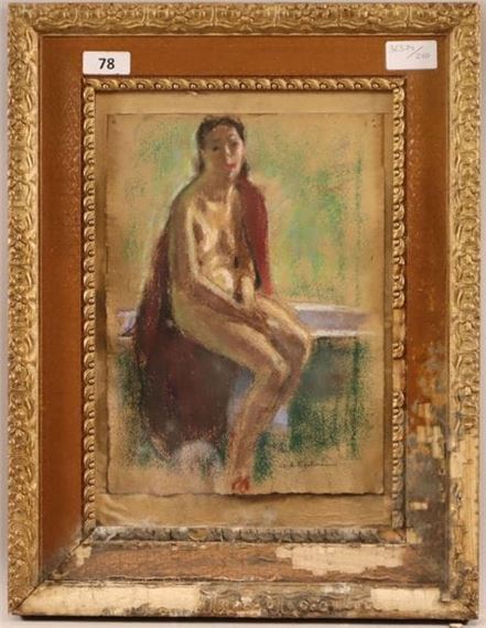 Model getting out of the bath - Charles Auguste Edelmann
