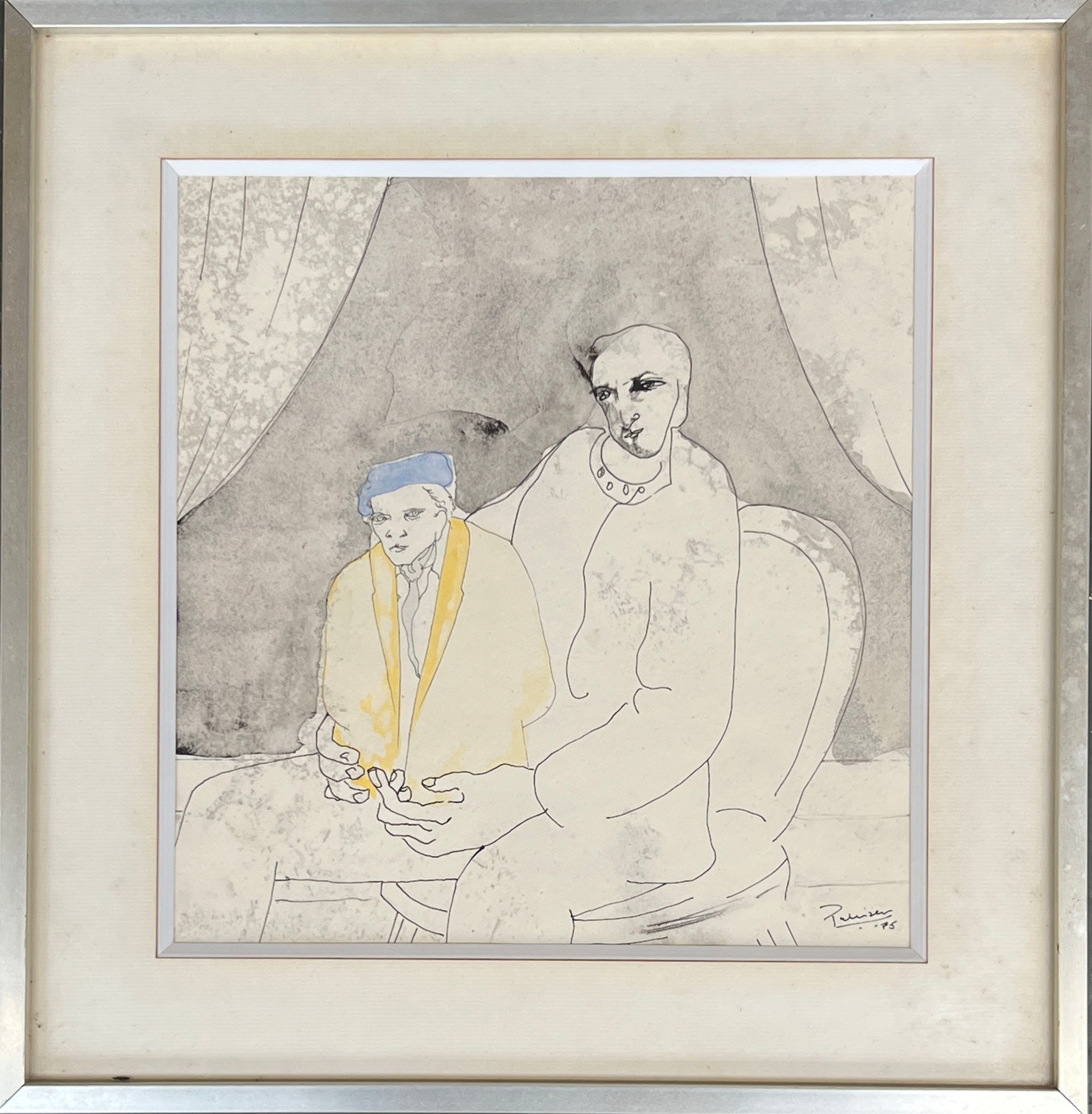 Anthony Palliser | a pen and wash line drawing of two figures (75 ...