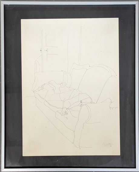 Palliser Anthony | line drawing of a recumbent figure on sofa (80 ...