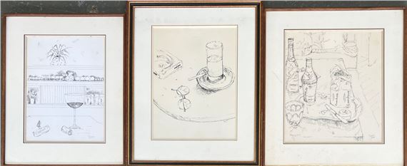 Anthony Palliser | three pen and ink still life drawings | MutualArt