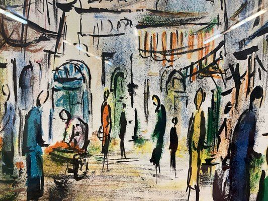 Zvi Raphaeli | Street Scene Lithograph | MutualArt