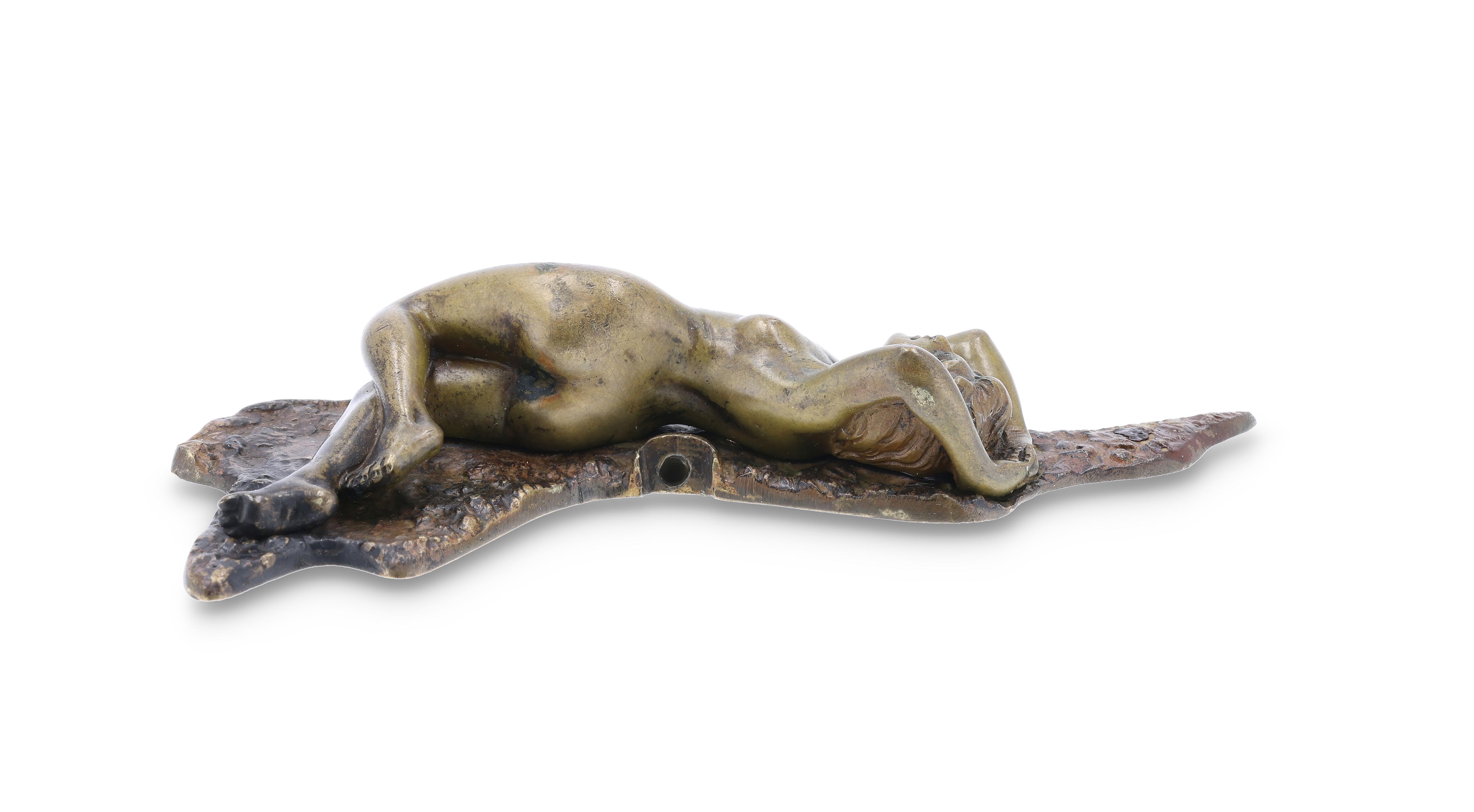 Carl Kauba | recumbent dragon with unclothed woman (1900) | MutualArt