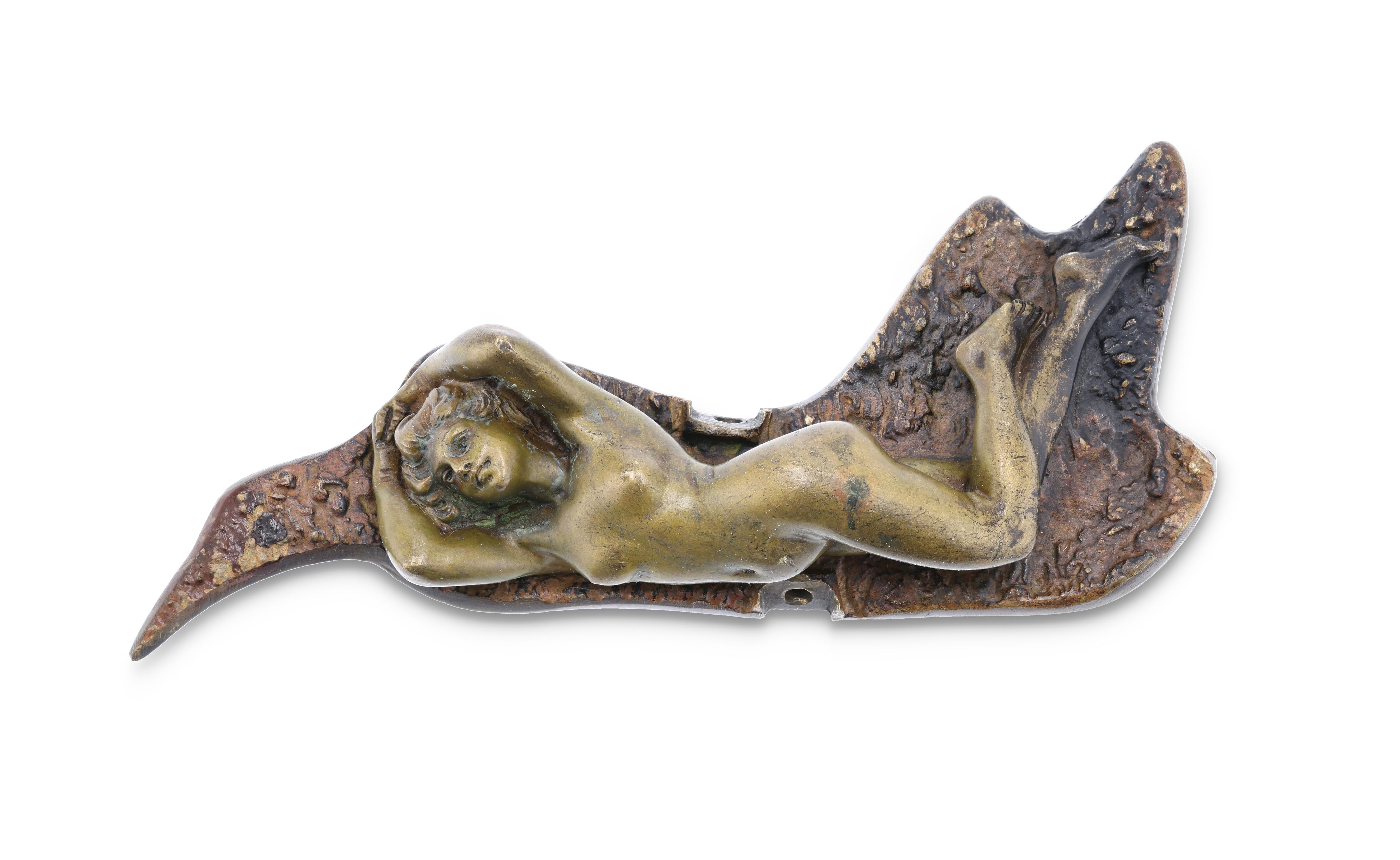 Carl Kauba | recumbent dragon with unclothed woman (1900) | MutualArt