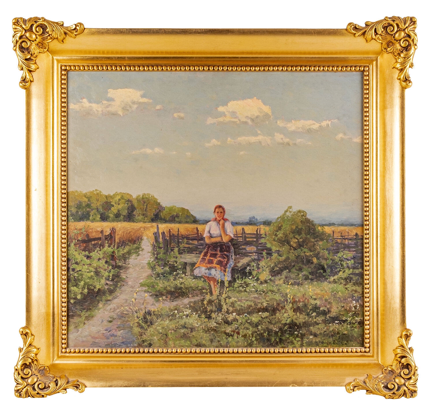 Wiktor Korecki | Girl by the Fence, 1st half of the 20th c | MutualArt