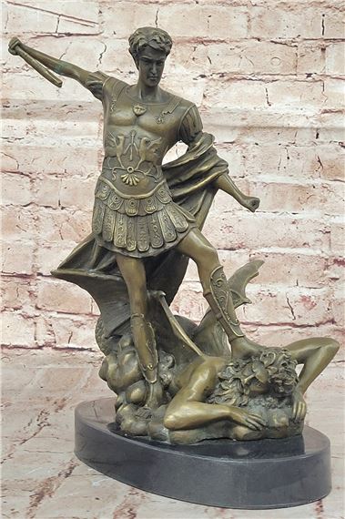 Guido Reni | Archangel Michael Vs. Devil Bronze Sculpture Statue Figure ...