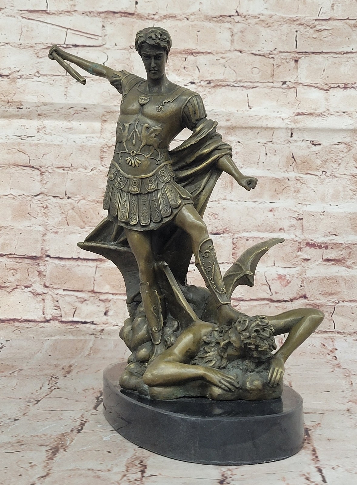 Guido Reni | Archangel Michael Vs. Devil Bronze Sculpture Statue Figure ...
