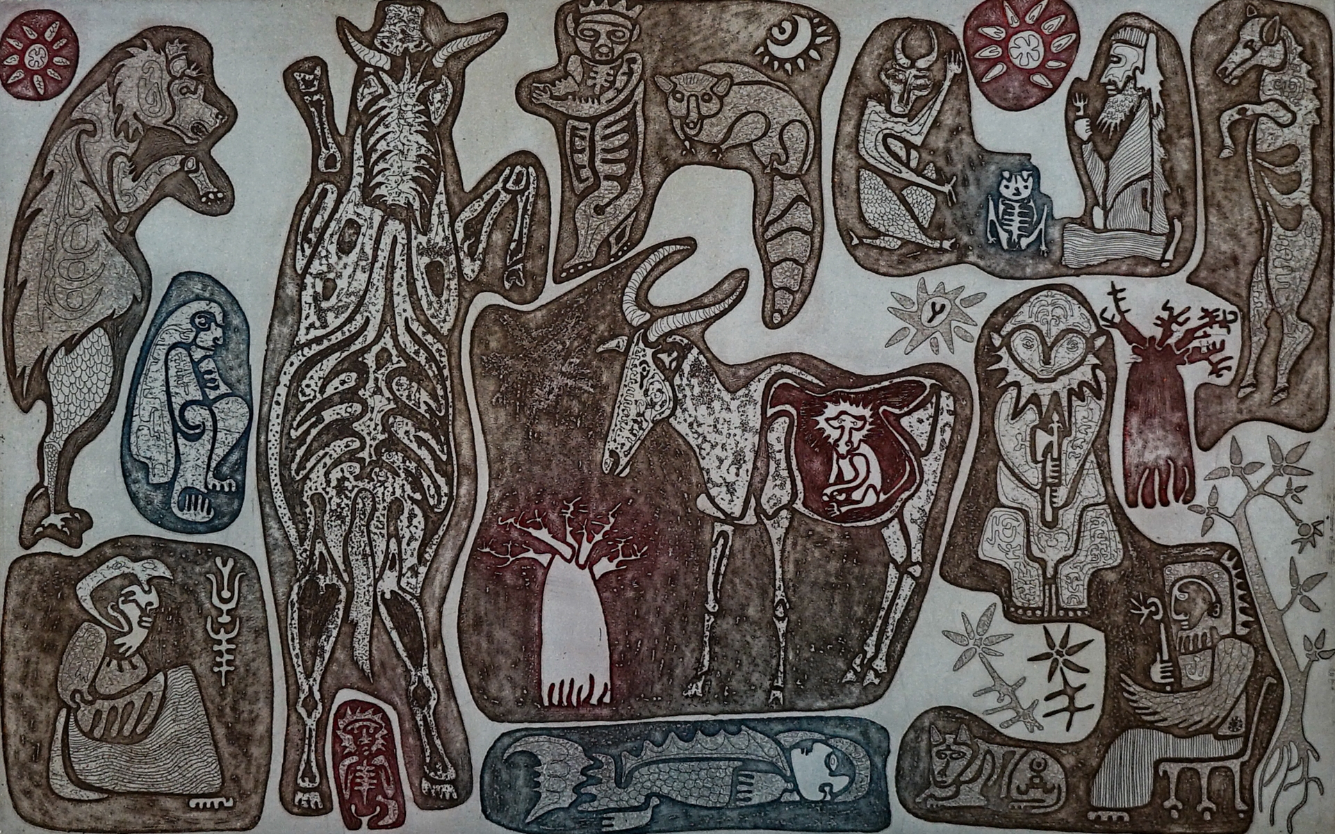 John Ihle | Color Intaglio [Mugkhas and the Heartbeest, 1960 (1960 ...