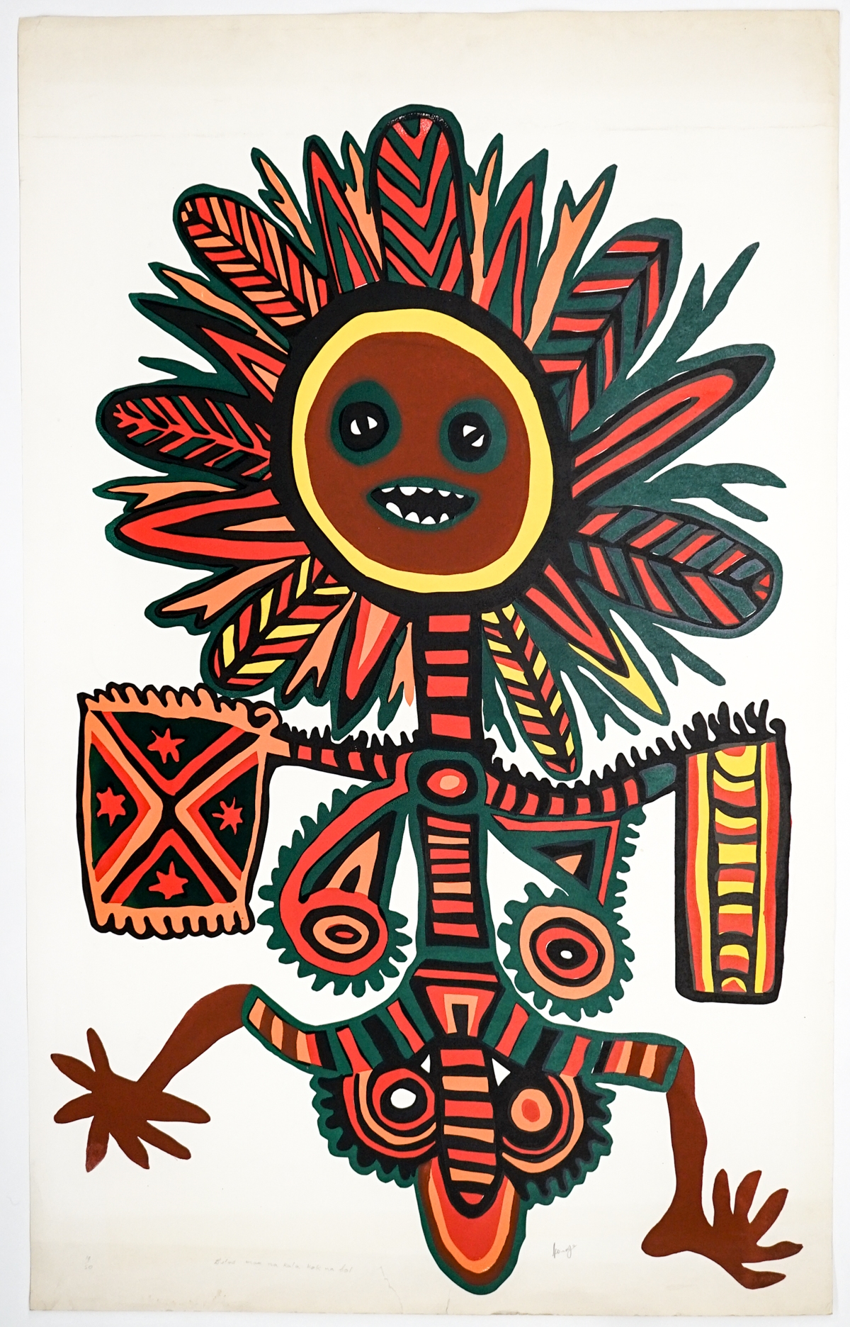 Mathias Kauage | Large Signed Screenprint | MutualArt