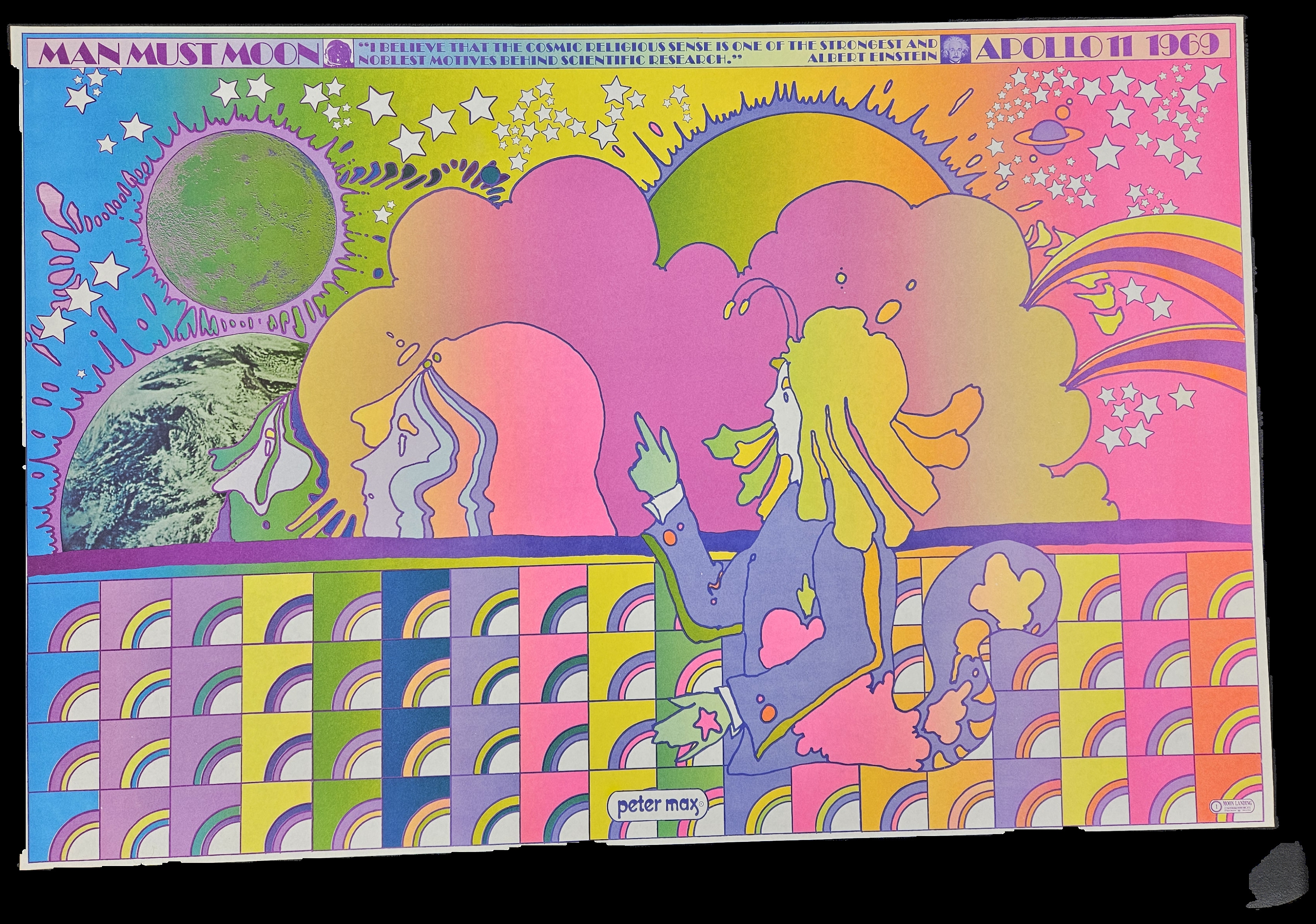 Peter Max | Moon Landing No.1 (1969) | MutualArt