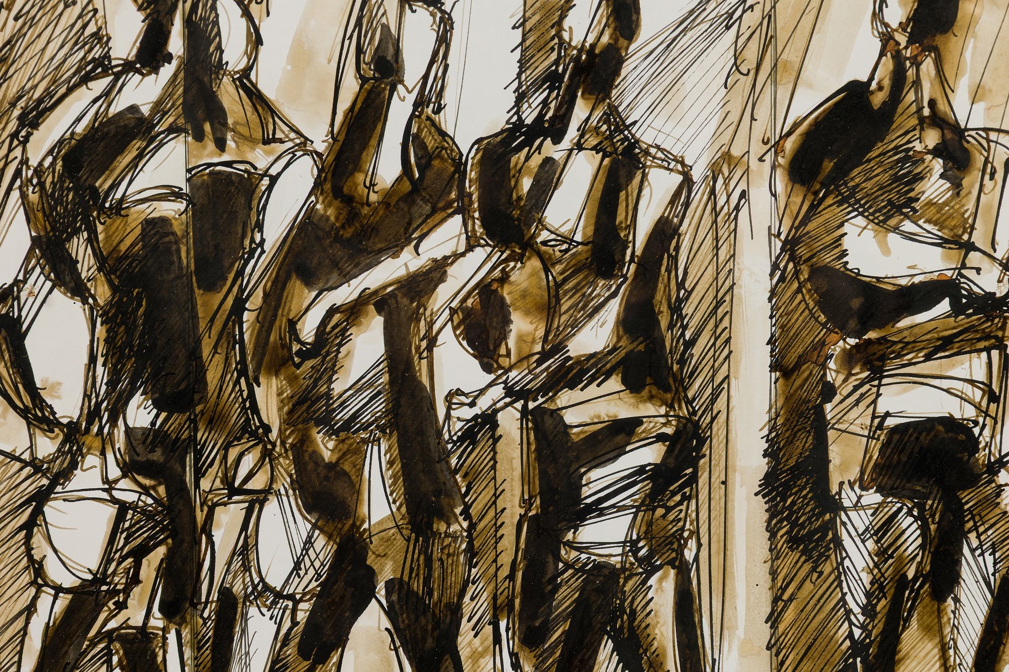 Erwin Wending | Figures, Pen on Paper Drawing, 1992 (1992) | MutualArt