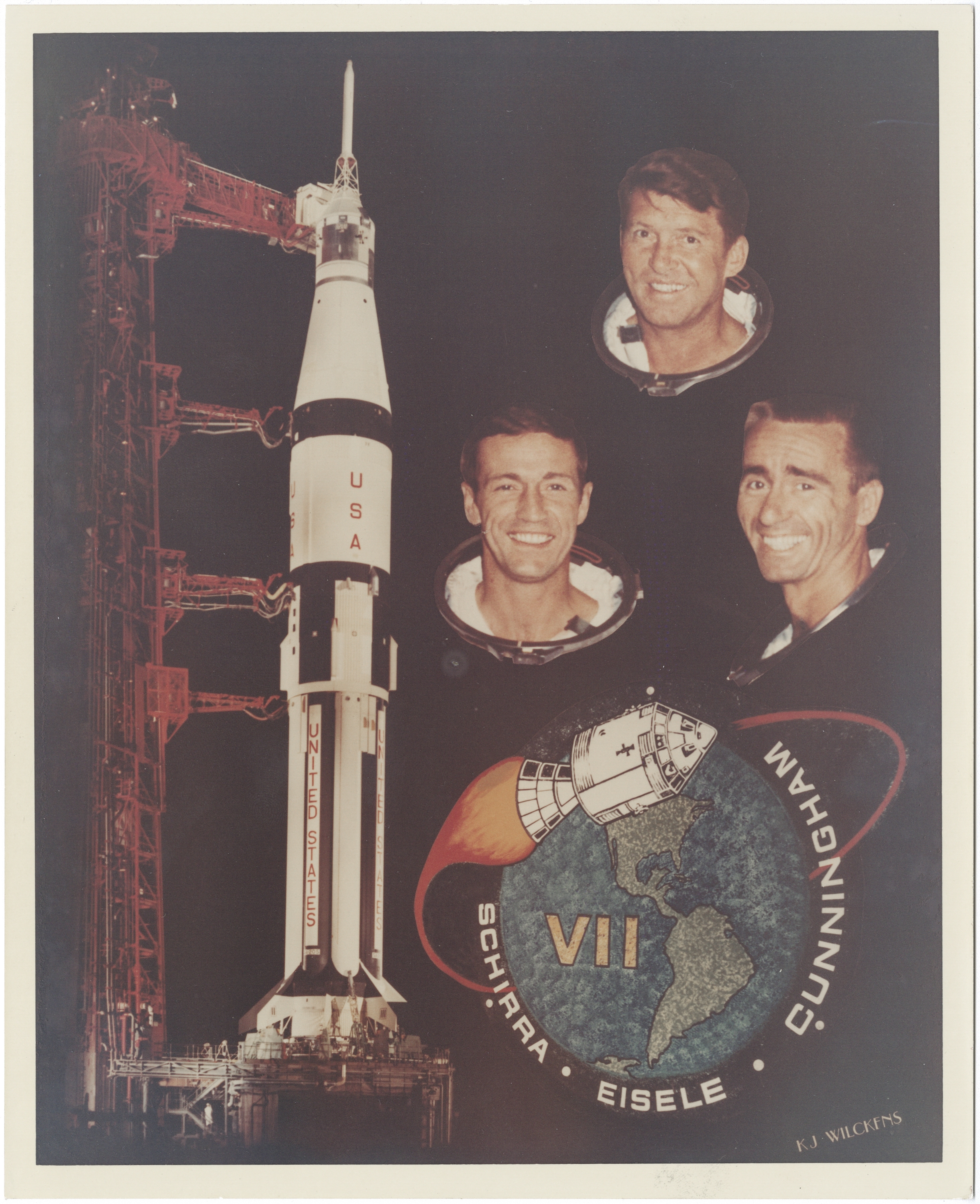 NASA | THE ROCKET, CREW, AND INSIGNIA OF APOLLO 7, NASA'S FIRST MANNED ...