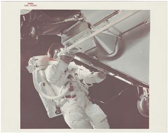 FIRST APOLLO EVA: RUSSELL SCHWEICKART FLOATING FREELY OUTSIDE LM SPIDER - David Scott